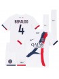 Billige Paris Saint-Germain Lucas Beraldo #4 Bortedraktsett Barn 2025-26 Kortermet (+ Korte bukser)